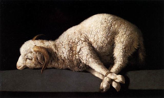 Agnus Dei (Lamb of God) - Oil Painting by Spanish Artist Francisco de Zurbarán - 1640 