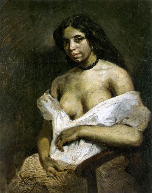 Aspasia - Oil Painting by French Artist Eugène Delacroix 1824 