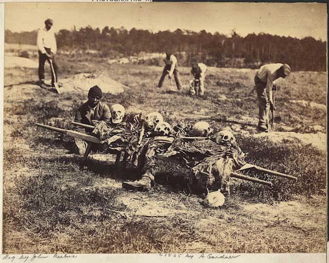 A Burial Party on the Battlefield, Virginia Cold Harbor - American Civil War 1865 
