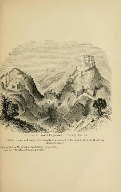 Erenburg Castle - Old Wood Engraving 