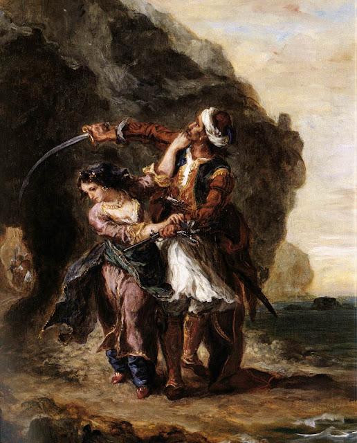 The Bride of Abydos - Oil Painting by French Artist Eugène Delacroix 1857 
