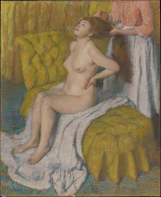 Woman Having Her Hair Combed (Pastel on Paper) by French Artist Edgar Degas - 1886-88 